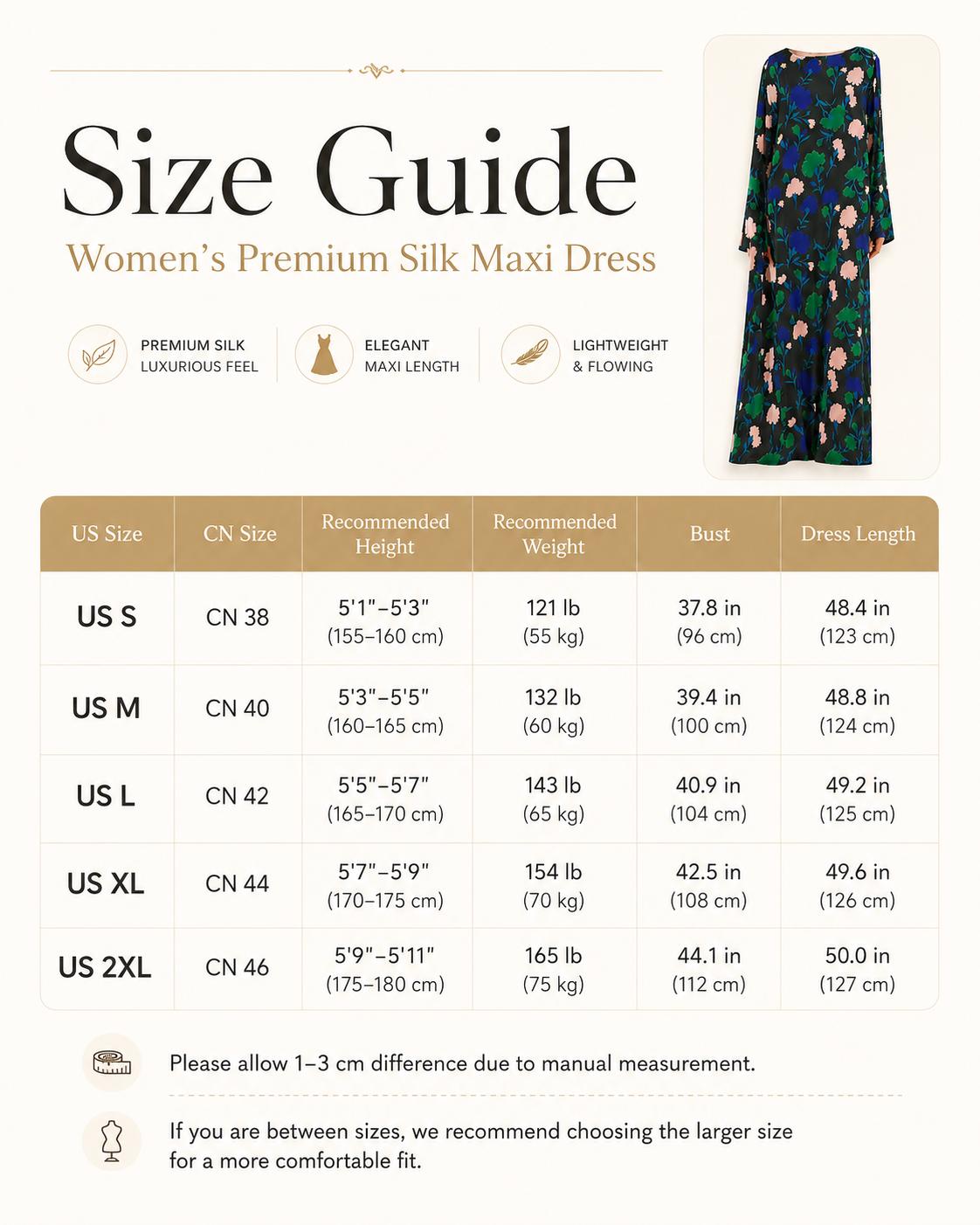 Women’s Premium Silk Floral Print Maxi Dress - Longsleeves, Full Sleeve, Loose Fit, Round Neck, Feminine Flair Elegant Casual Wear for Holiday, Dinner (S, 2XL) - Do Not Bleach image 3