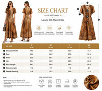 Women's Luxury Silk Maxi Dress, Elegant Leopard Print V Neck Dress with Belt, Premium Resort Style Short Sleeve Long Dress for Vacation, Party & Dinner Formal Womenswear image 3