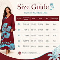 Women’s Premium Silk Maxi Dress - Long Sleeve V-Neck A-Line Tropical Print, Everyday Minimalist Beach Dress, Relaxed Flowy Lightweight Travel Casual Wear for Elegance & Style image 7