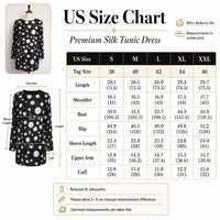 Women's Light Luxury Satin Crew Neck Long Sleeve Tunic Shirts - Black Base with Large Polka Dots, Mid-Length, Loose Drape, Curve-Hiding, Breathable Casual Bohemian Commuter Cover-Up Tops image 10