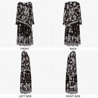 Women’s Premium Silk Paisley Long-Sleeve Boho A-Line Midi Dress, Bohemian Casual Wear for Vacation, Hand Washable image 10