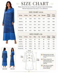 Luxury premium satin maxi dress for women with blue and black striped print, elegant round neck, long sleeves, loose straight fit, floor length; bohemian resort casual vacation everyday long gown Womenswear Crewneck image 12