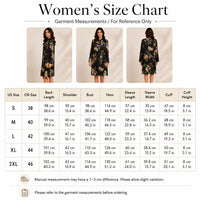 Women's Silky Satin Black Floral Print Long Sleeve Shirt Pullover - Collared Neck, Loose Straight Fit, Minimalist Knee-Length Shift Dress, Suitable for Office & Casual Wear Womenswear Summer image 12